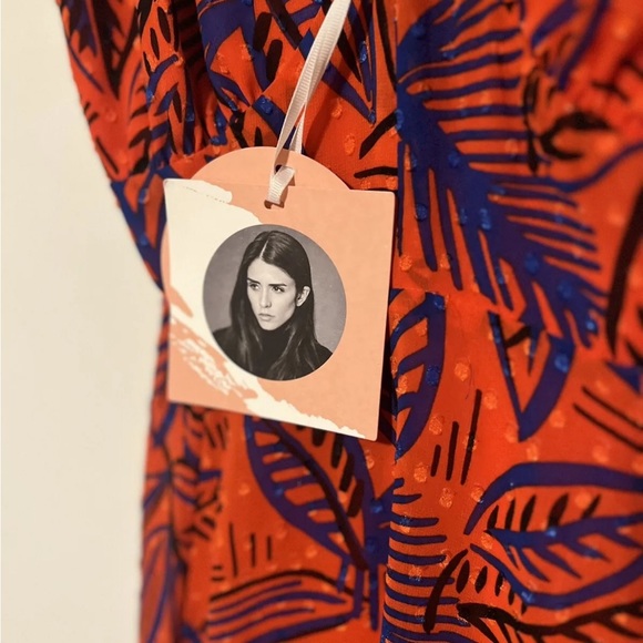 NWT ALEXIS for Target - Size XS - Tropical Leaf Tie Strap Asymmetrical Hem Dress - Picture 6 of 11